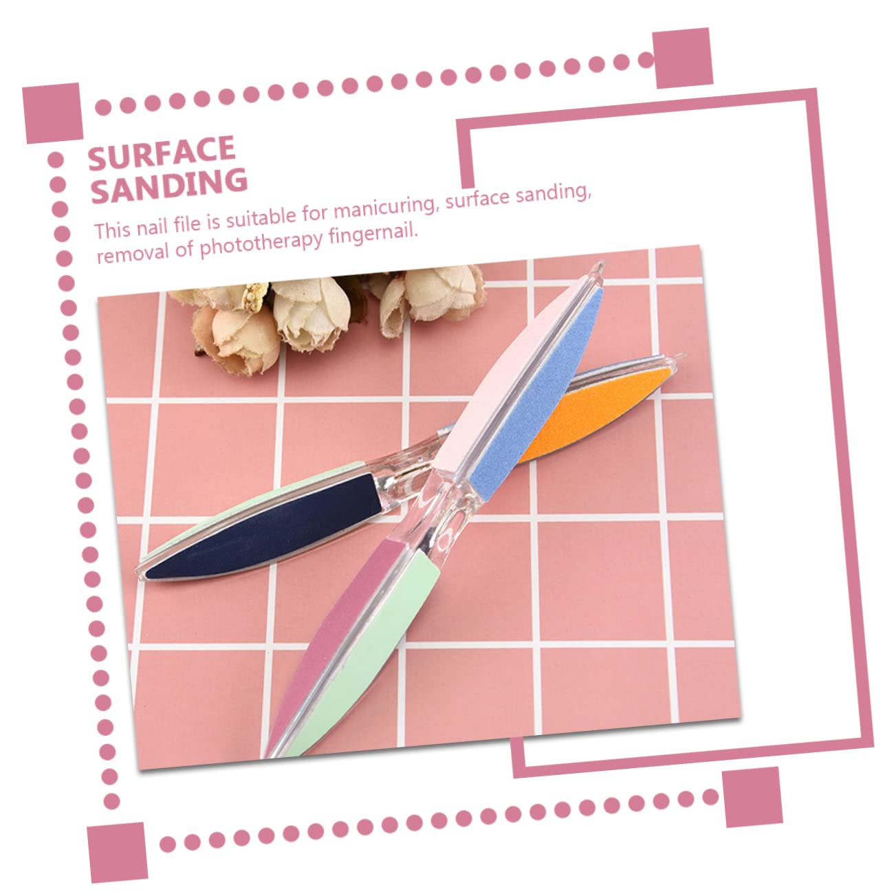 SHERCHPRY 12Pcs Hexagonal Nail Files Durable Nail Shaping Tools for Manicure Filing Ridges Removal