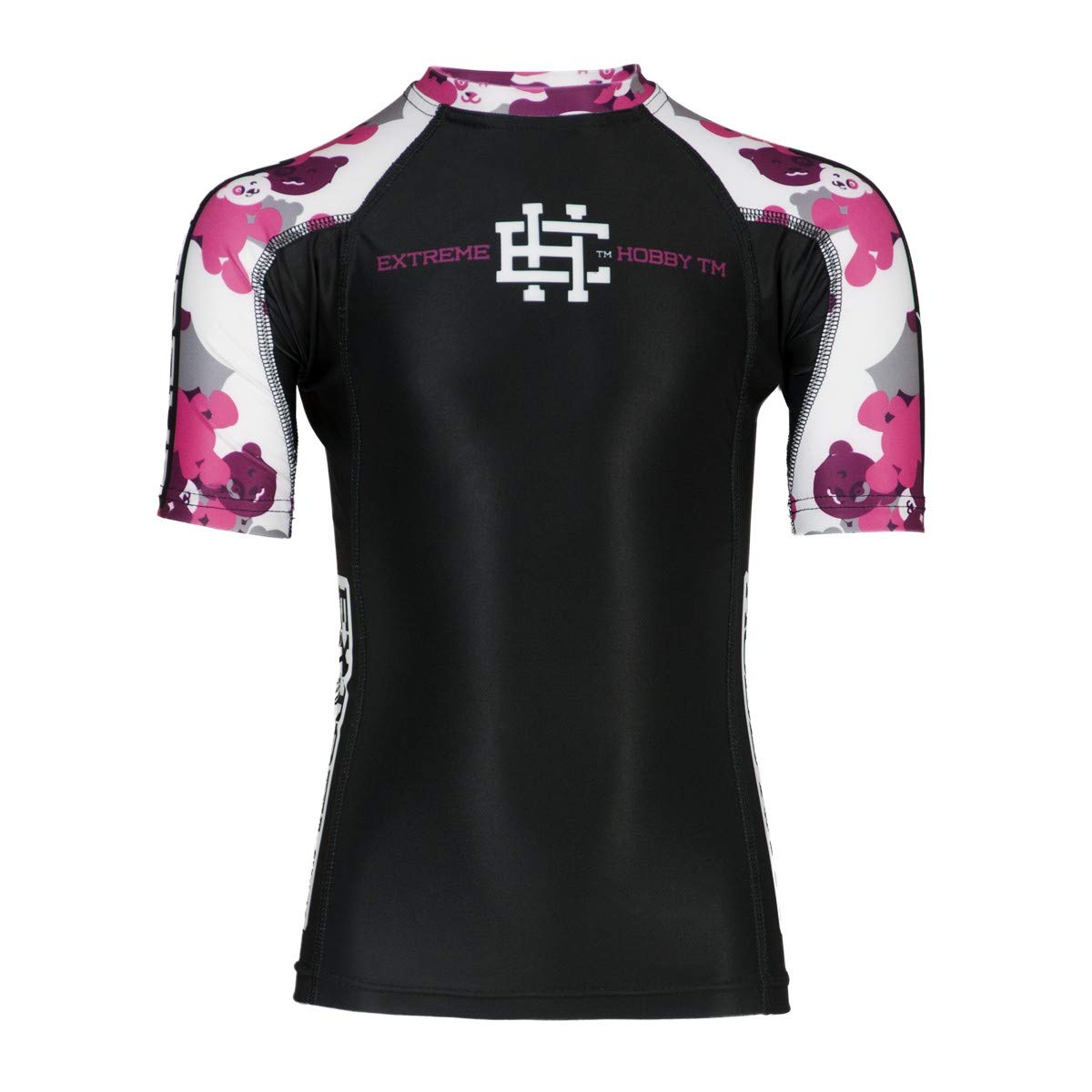 Kurzarm Rashguard Kinder Tshirt, Teddy Bear Shortsleeve Thermoaktiv und Leicht, Sportoberteile Kinder für Wrestling, MMA, Boxen, Funktionsshirt