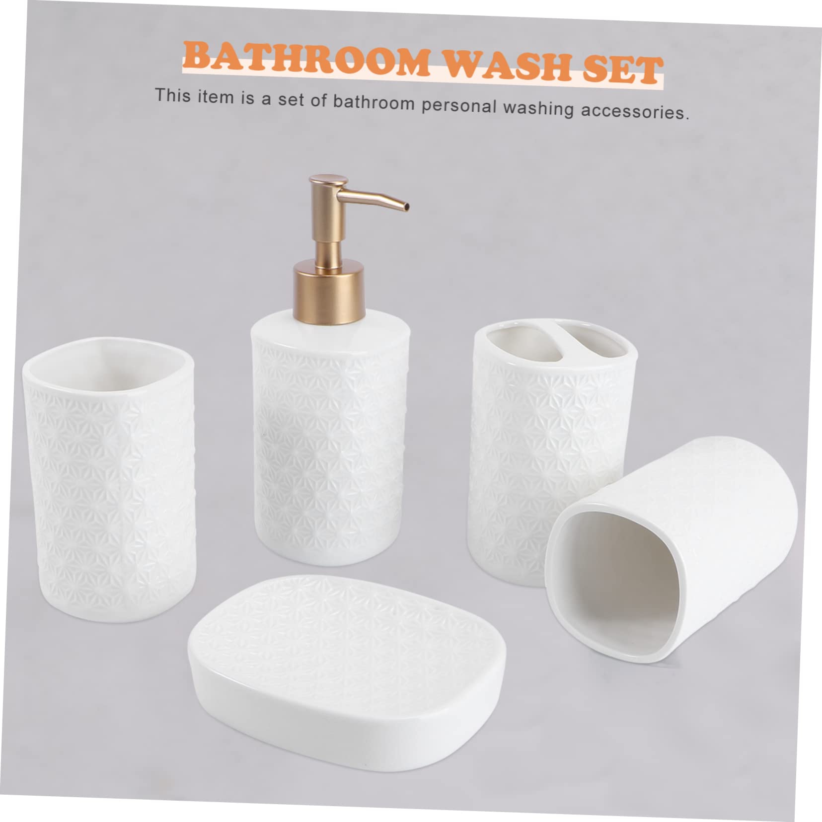 Zerodeko Jabonera Vaso Cepillo Dientes Accesorio Baño Juego Artículos Tocador Diseño Elegante Fácil Limpiar