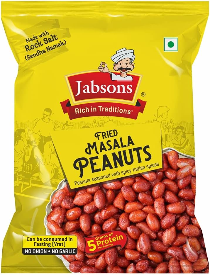 - Fried Masala Peanuts - 160g | Vrat Friendly Snack | Fried Moogfali | Savory Namkeen, Tea-Time Treat | Rock Salt Snack