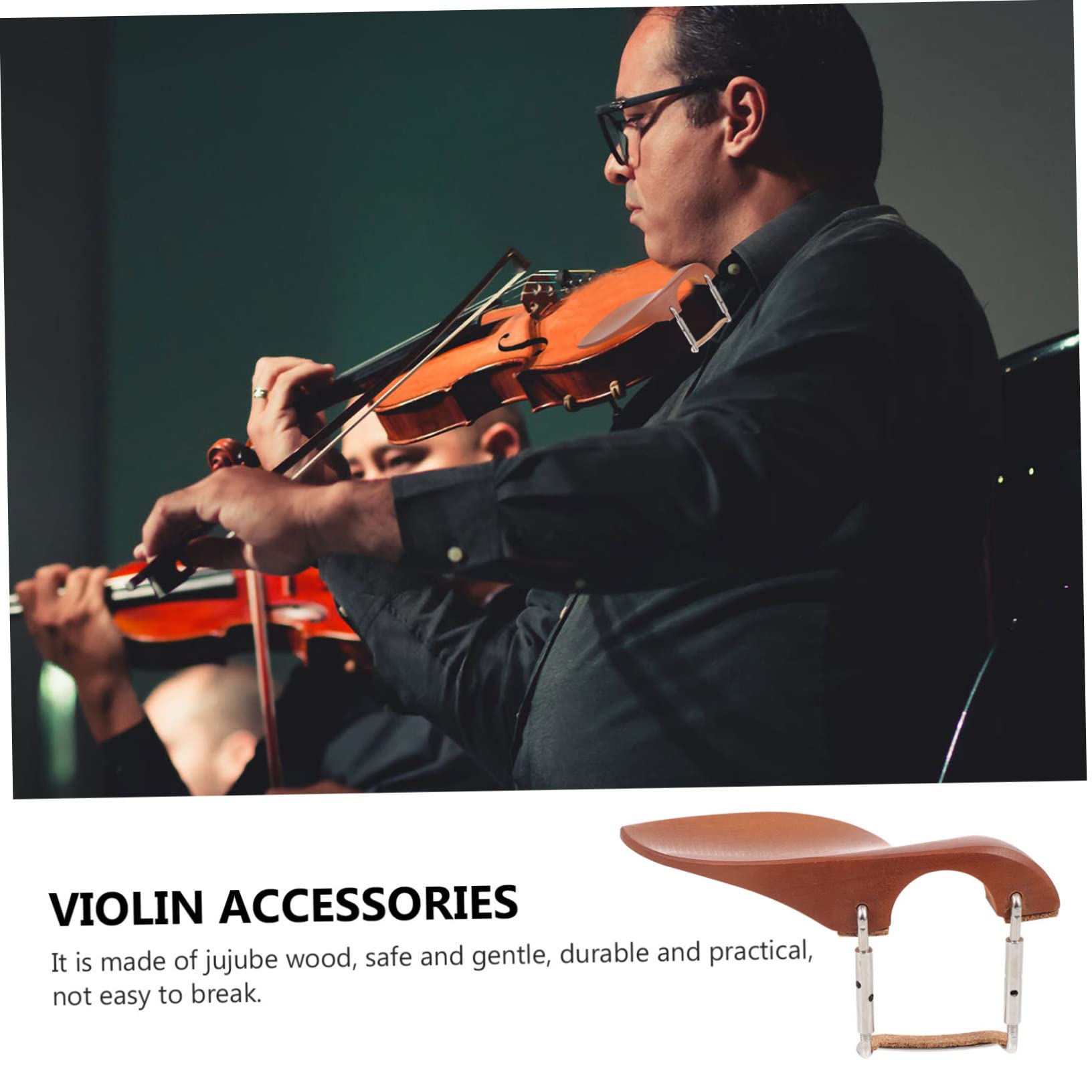 Holibanna 1Set Professional Violin Chin Rest Durable Jujube Wood Holder for Violins Easy to Use Excellent Stabilization Comfort