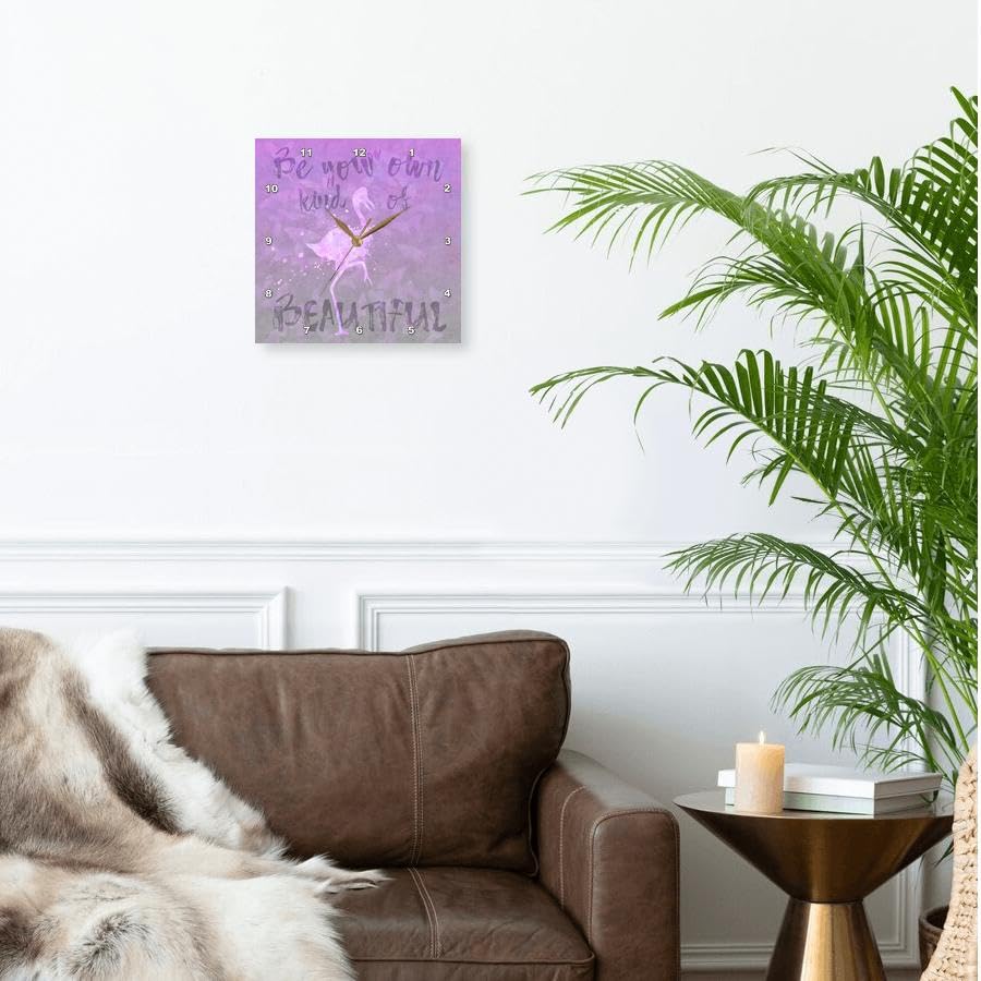 Horloge violette 3dRose verticale à typographie de motivation unique - 3