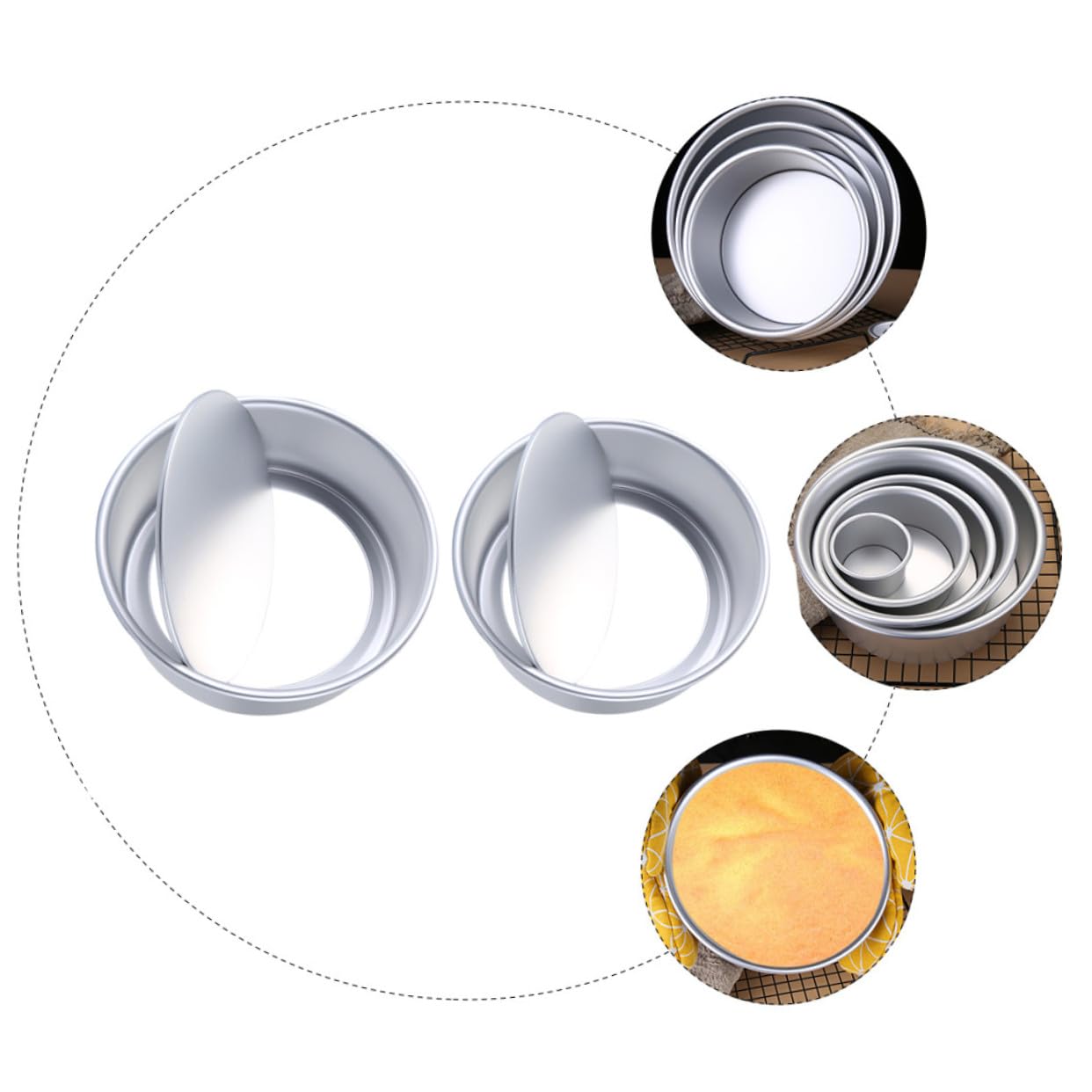 Molde Redondo para Pastel Antiadherente Aluminio y Diseño Desmontable Fácil de Limpiar para Repostería DIY