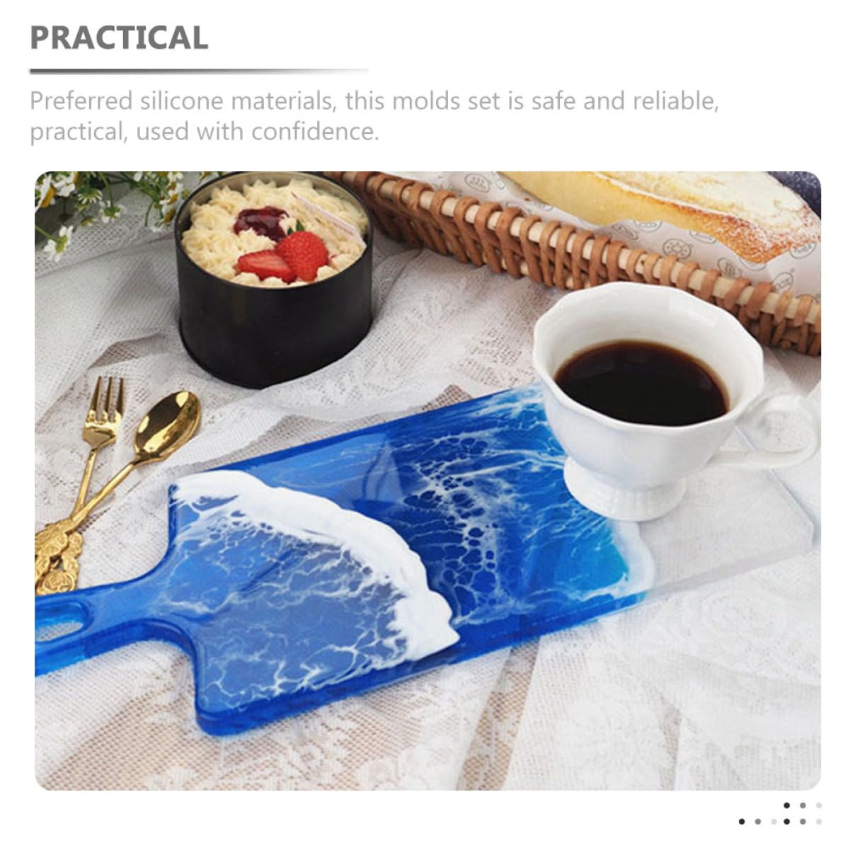 4 Sätze Basteltablett Silikonformen Diy Schmucktablett-form Silikon Für Schmucktablett Obst-serviertablett- Für Serviertabletts Würfel Silikon Gießen 2 Stück * 4