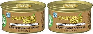 California Scents Spillproof Organic Air Fresheners, 1.5 Ounce Can, (2 Packs, Golden State Delight)