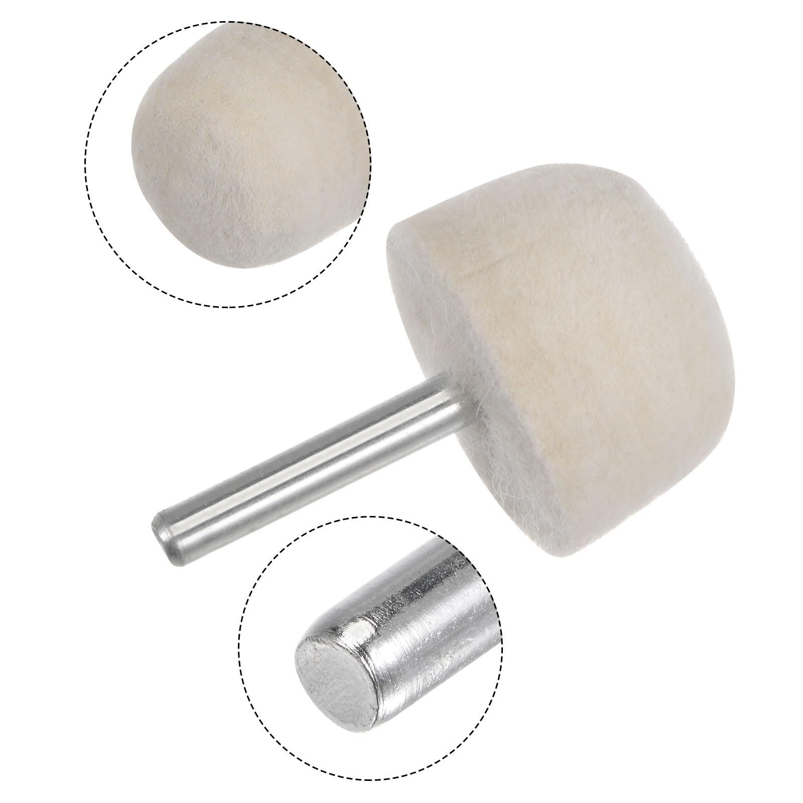 20 Punte Feltro Per Lucidatura 4mm - Per Trapano O Utensile Rotante, Testa 1/8" - Foto 6