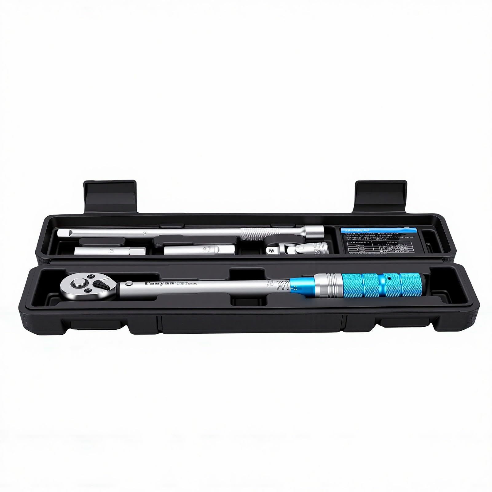 SIXRUN Set Chiavi Dinamometriche, Chiave Dinamometrica Automobilistica in Acciaio Legato CRV con Doppia Scala e 5 Angoli di Oscillazione, Kit di Attrezzi per Prese Bit per Manutenzione Bici Auto
