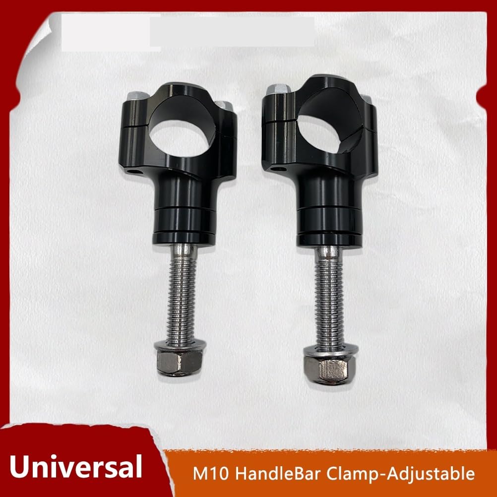 Motorcycle stem risers Akcesoria motocyklowe M10 Zacisk na kierownicę CNC Stop aluminium Regulowany podnośnik 1 1/8 "28 mm Pasuje do(M10-Black)