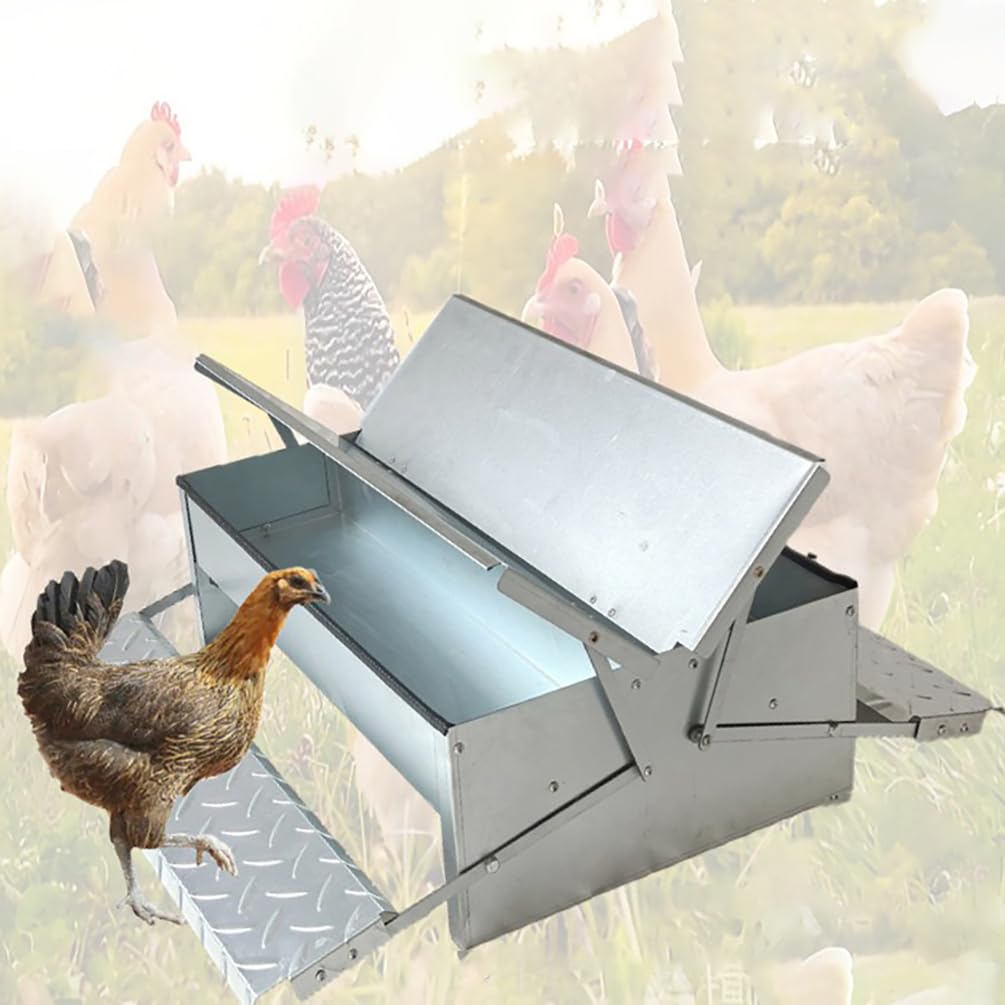 Alimentador automático de pollos de alta resistencia, equipo de alimentación de aves de corral operado con pies, accesorios para gallineros a prueba de roedores y lluvia
