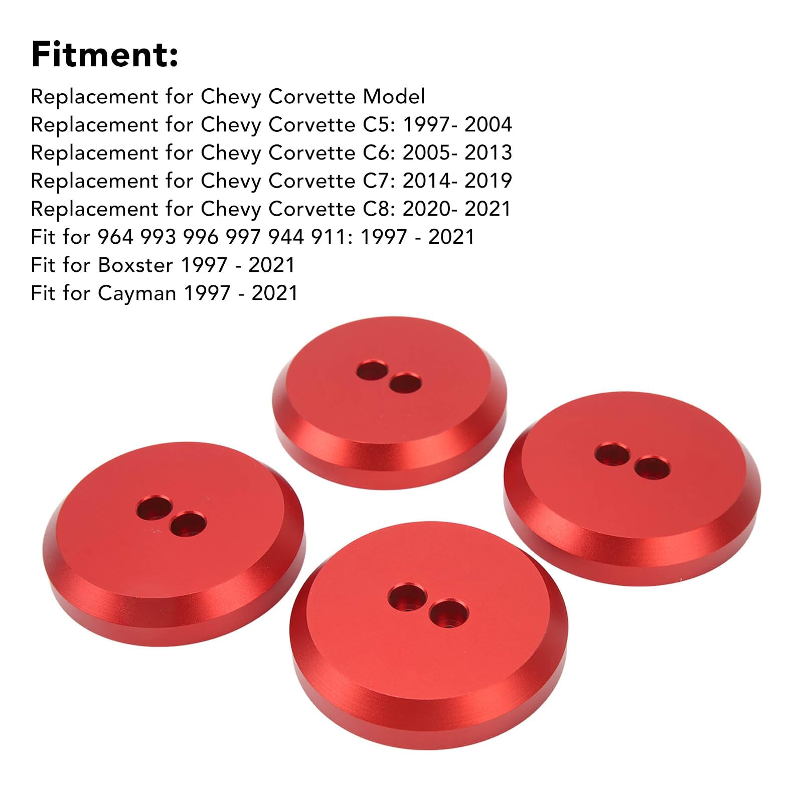 Hebepolster, 4 Stück Wagenheber-Pad-Adapter, Aluminium-Wagenheber-Pad, Ersatz für , C6, C7, C8, Rot