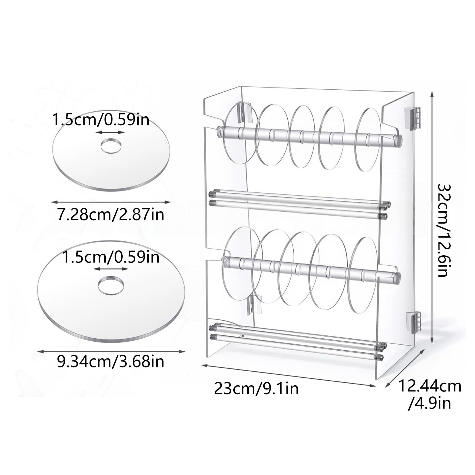 Scaffale per Dispenser Etichette con divisori Scaffale per Adesivi in ​​Acrilico Trasparente per Un ' organizzazione efficiente degli spazi Lavoro Supporto per Dispenser Etichette