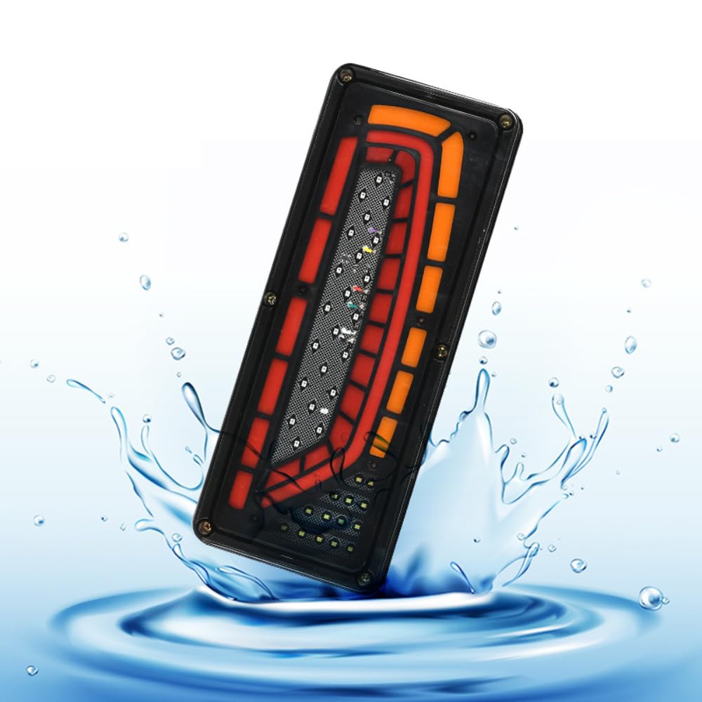 NEWFUN Feux de remorque led，Feux remorque，Feu arriere remorque à 6 fonctions，Droite + gauche，Universel Imperméable à l'eau，Compatible Avec un Grand nombre de Modèles et de Remorques