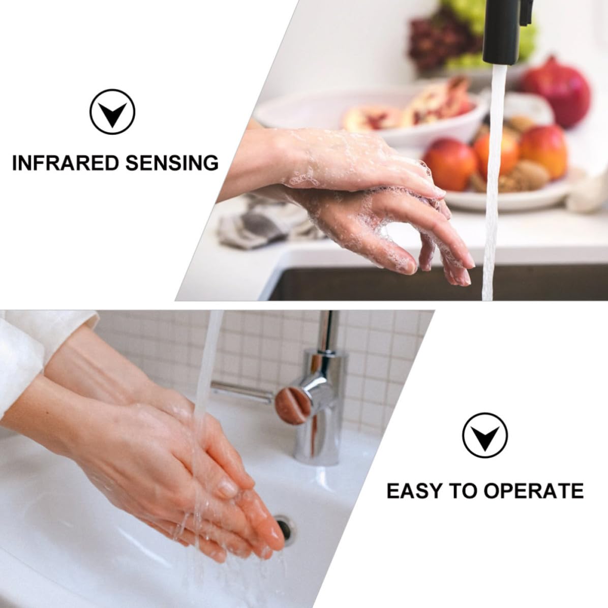Dispensador Automático de Jabón Infrarrojo Blanco Control Táctil y Ajuste de Múltiples Niveles para Baño y Cocina en Hogares