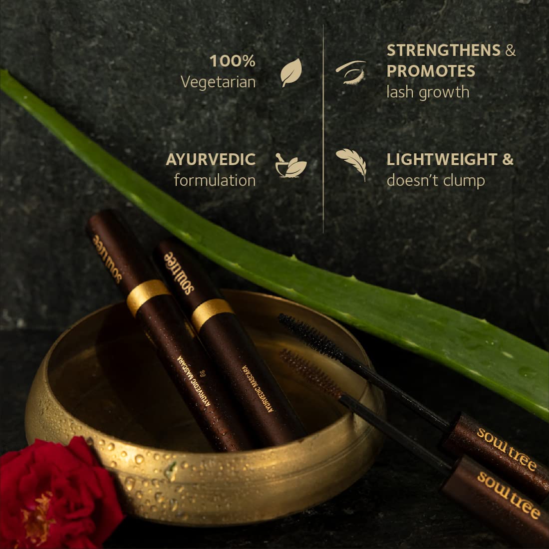 SoulTree Ayurvedic Mascara - Black Colour, 6gm