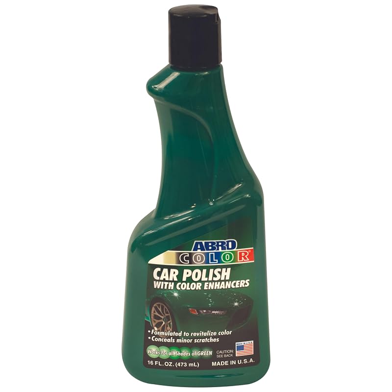 Polidor automotivo verde ABRO para pintura, brilho e acabamento, frasco de 454 g