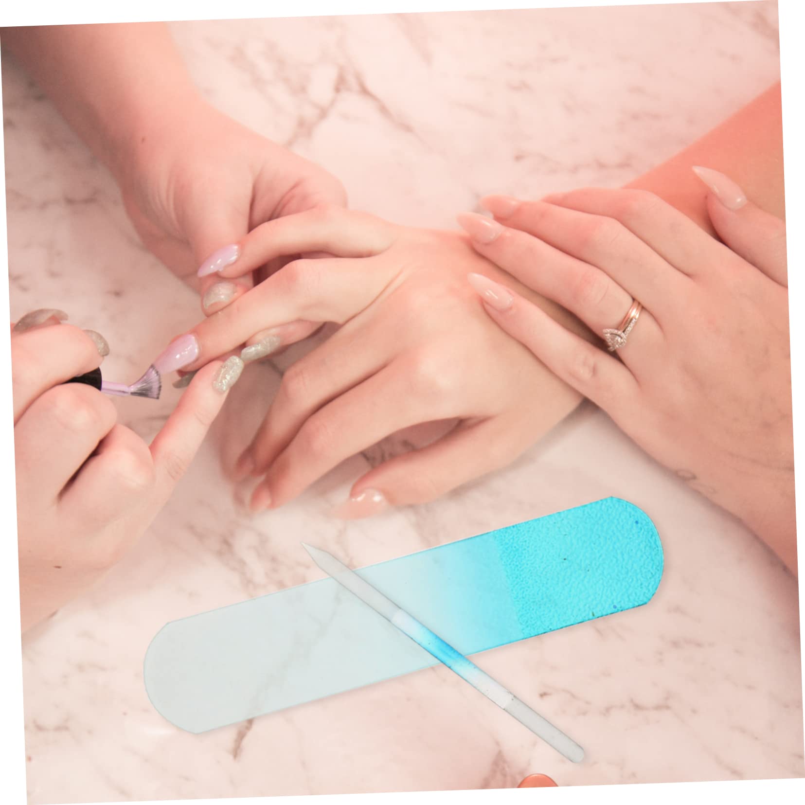Set Di 3 Lime Per Unghie in Lime Per Unghie A Doppia Faccia Per Unghie Spesse Strumento Per Manicure Riutilizzabile Per Donne E Ragazze 2 Pezzi * 3