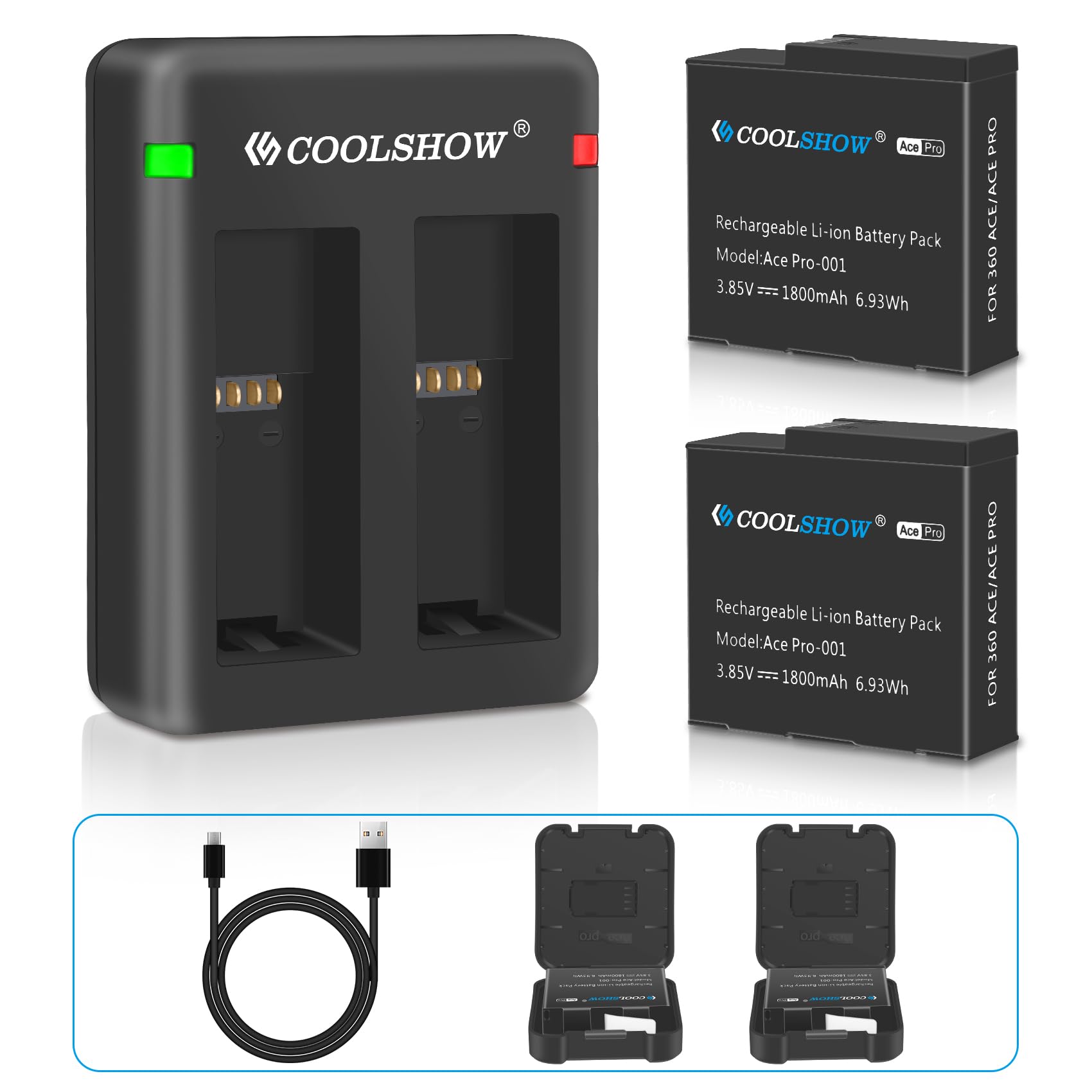 Amazon.co.jp: COOLSHOW Insta360 Ace/Ace Pro/Ace Pro 2 バッテリー