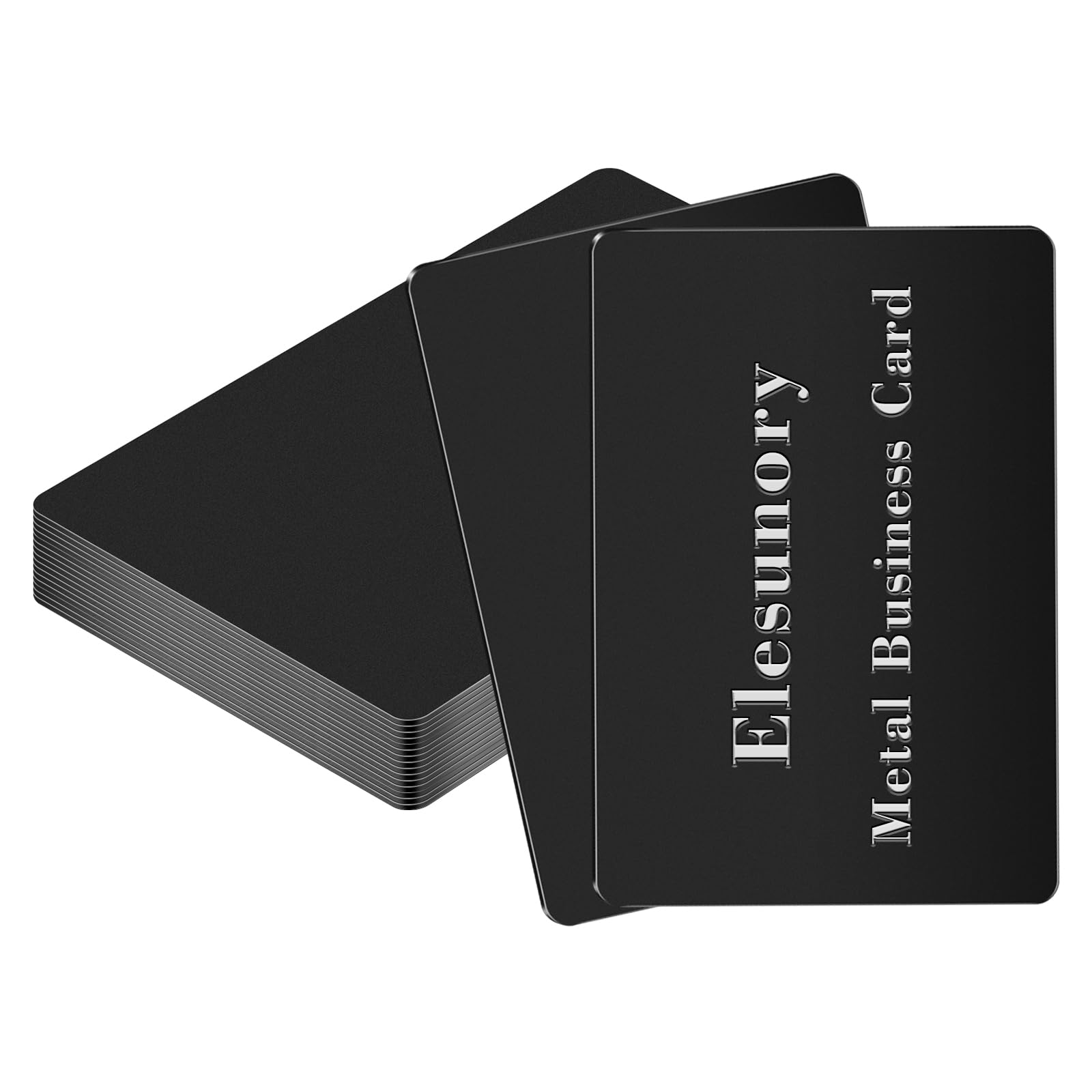 Elesunory 15 Pack 1mm Thick Aluminum Business Cards, Blank Metal Business Cards, Laser Engraving Cards, Metal Business Cards for Laser Engraving, House Office DIY Gift Name Card(Black, 3.34in×2.12in)
