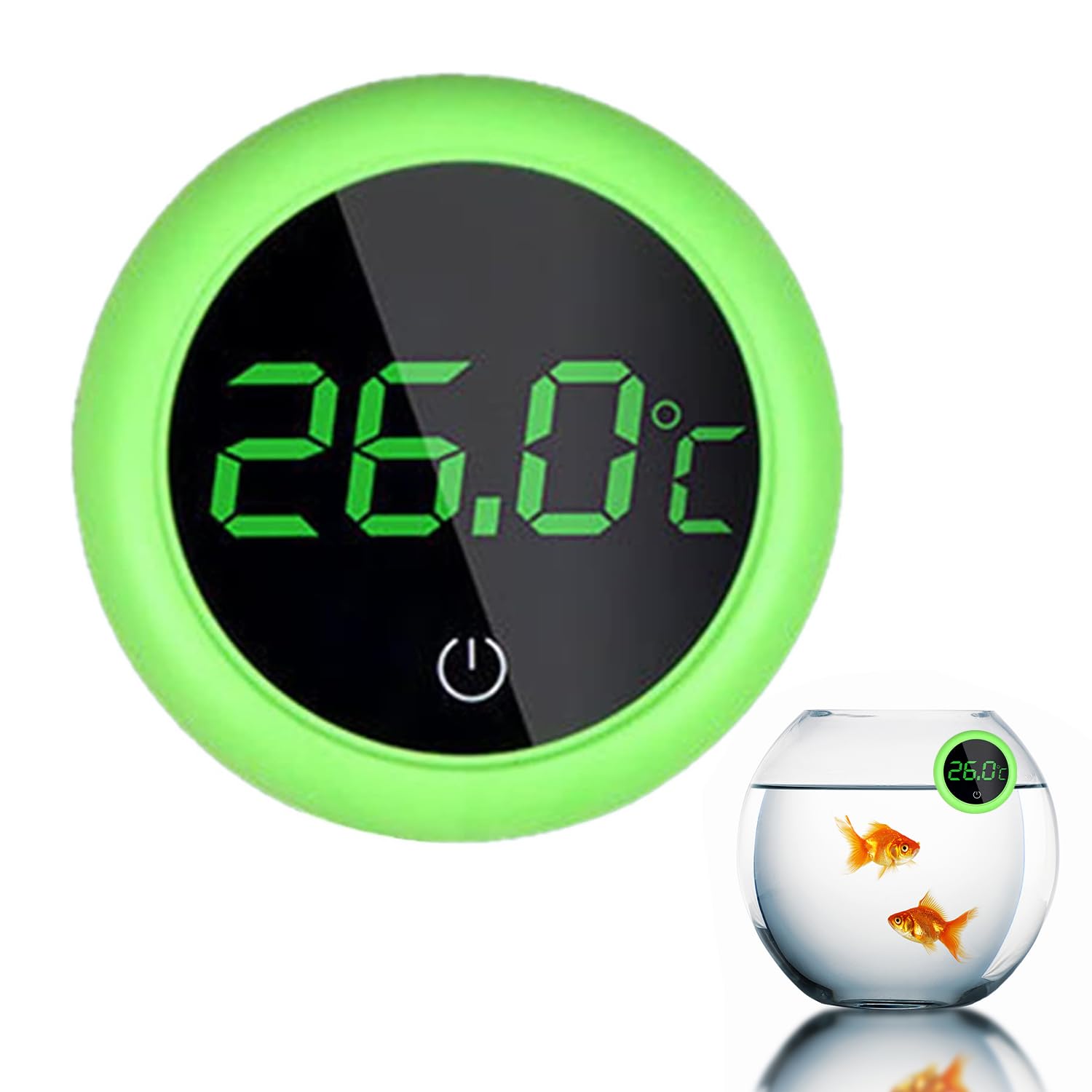PAVIKE デジタル魚水槽用温度計 LEDデジタル水族館温度計 デジタルスティックオンLED水槽温度計スティック LED ディスプレイ水温測定ツール LED 水槽温度計スティックオン