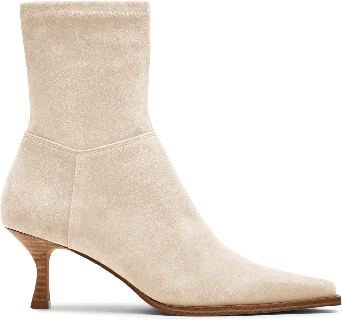 Coutgo Womens Kitten Low Heel Ankle Boots Pointed Toe Side Zipper Short Booties Fall Shoes - Image 4