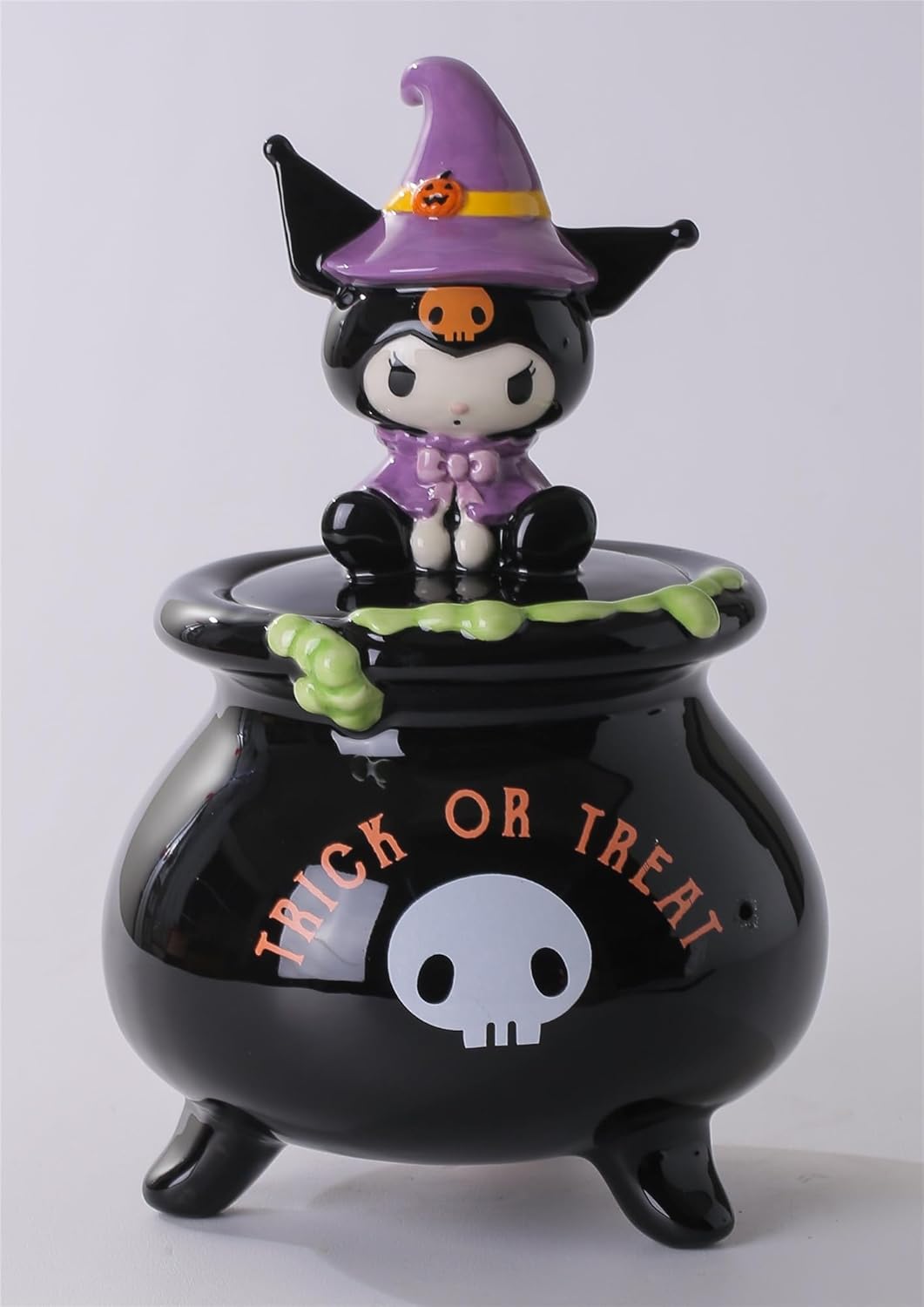 Kuromi Witch Lidded Candy Bowl, 5.15" L x 5.15" W x 8.75" H Created by Blue Sky Clayworks