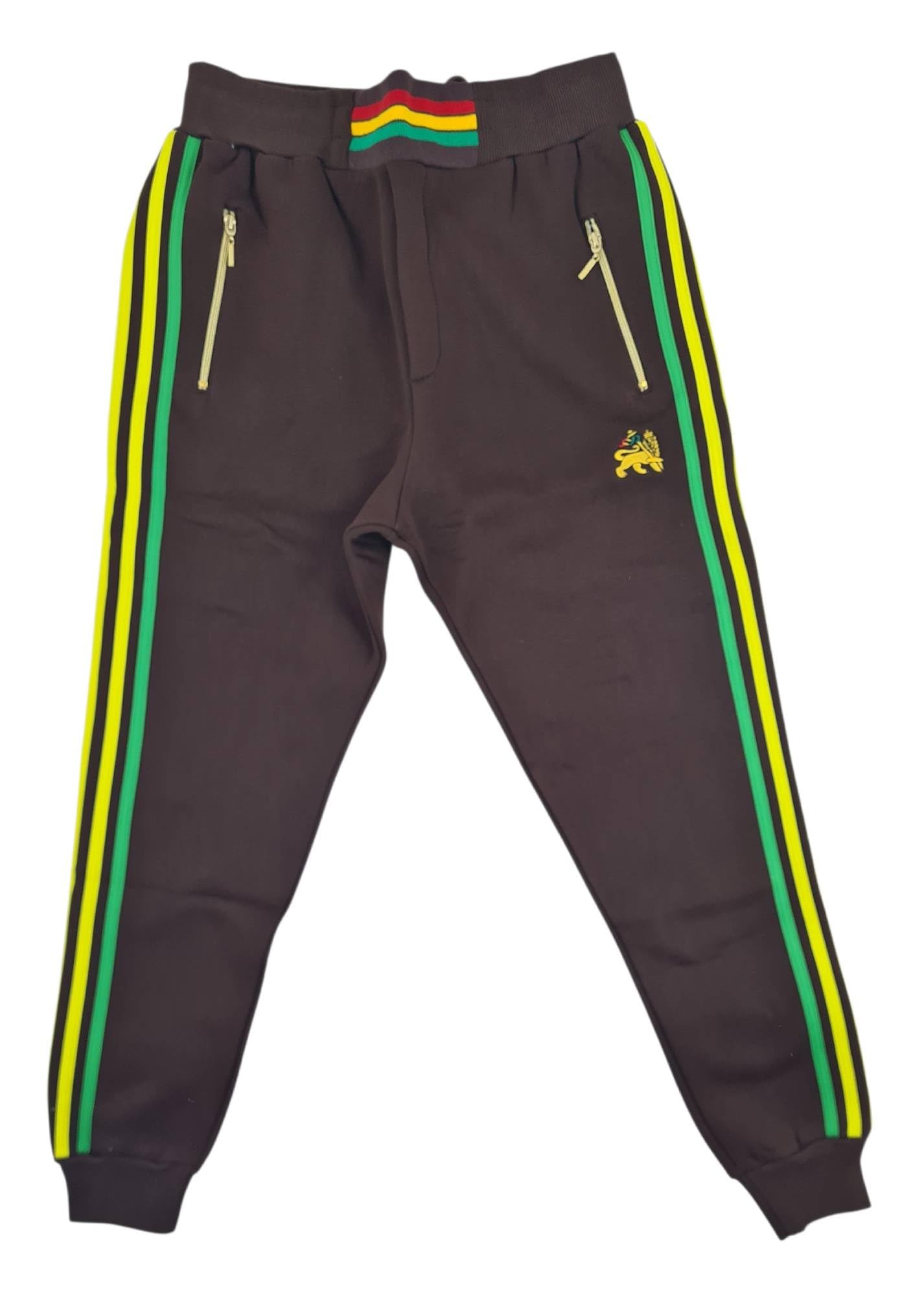 Time Is Money - Set tuta da uomo Rasta, con cappuccio e pantaloni da jogging, con cerniera intera, dettagli a righe rasta, abbigliamento casual streetwear
