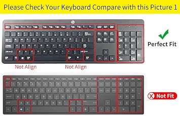 CaseBuy Keyboard Cover For HP USB Slim Business Keyboard KU-1469 SK-2120 KB-1469 803181 And HP EliteOne 800 G4 All-In-One PC, Clear Silicone