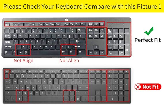 CaseBuy Keyboard Cover For HP USB Slim Business Keyboard KU-1469 SK-2120 KB-1469 803181 And HP EliteOne 800 G4 All-In-One PC, Clear Silicone