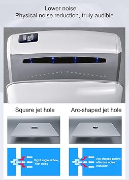 Automatic Hand Dryer, Commercial/Home Electric Hand Dryer, 5-7 Seconds to Dry, Vertical Electric Hand Dryer with HEPA Filter (Gold)