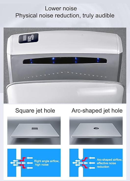 Automatic Hand Dryer, Commercial/Home Electric Hand Dryer, 5-7 Seconds to Dry, Vertical Electric Hand Dryer with HEPA Filter (Gold)