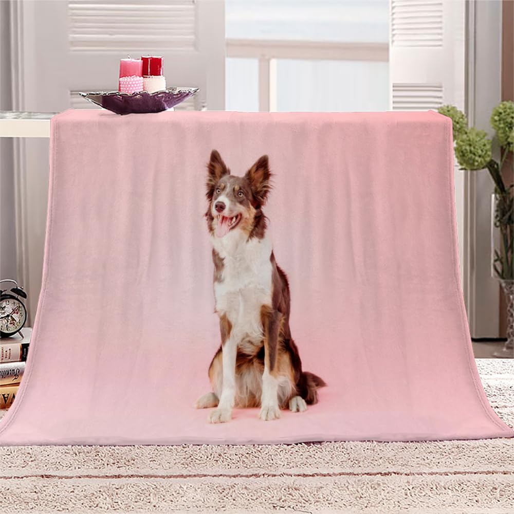 3D perro pastor Shetland manta bebe Fluffy franela manta cachorro animal rosa manta suave y caliente 70x100 cm manta bebé manta pañal bebe