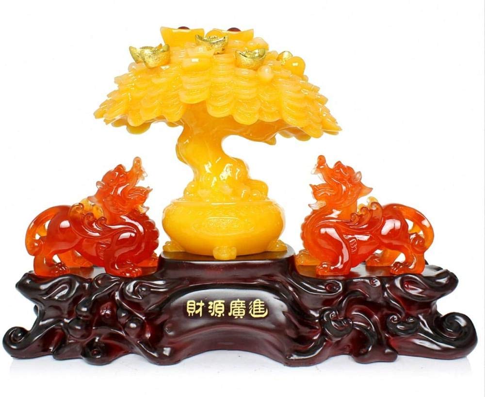 Arbre à argent Feng Shui doré Pi Xiu grande taille prospérité maison