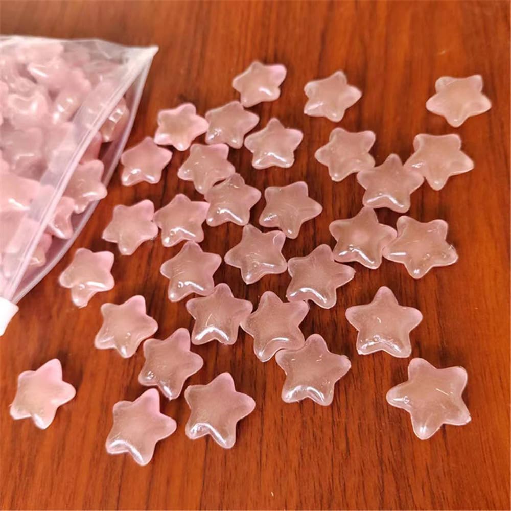 BeLongsYou Luminous Stones Star Shape Colorful Cobblestones, Glowing Pebbles Stones Glow in The Dark for Garden Walkways Decoration Aquarium,Pink,650pcs