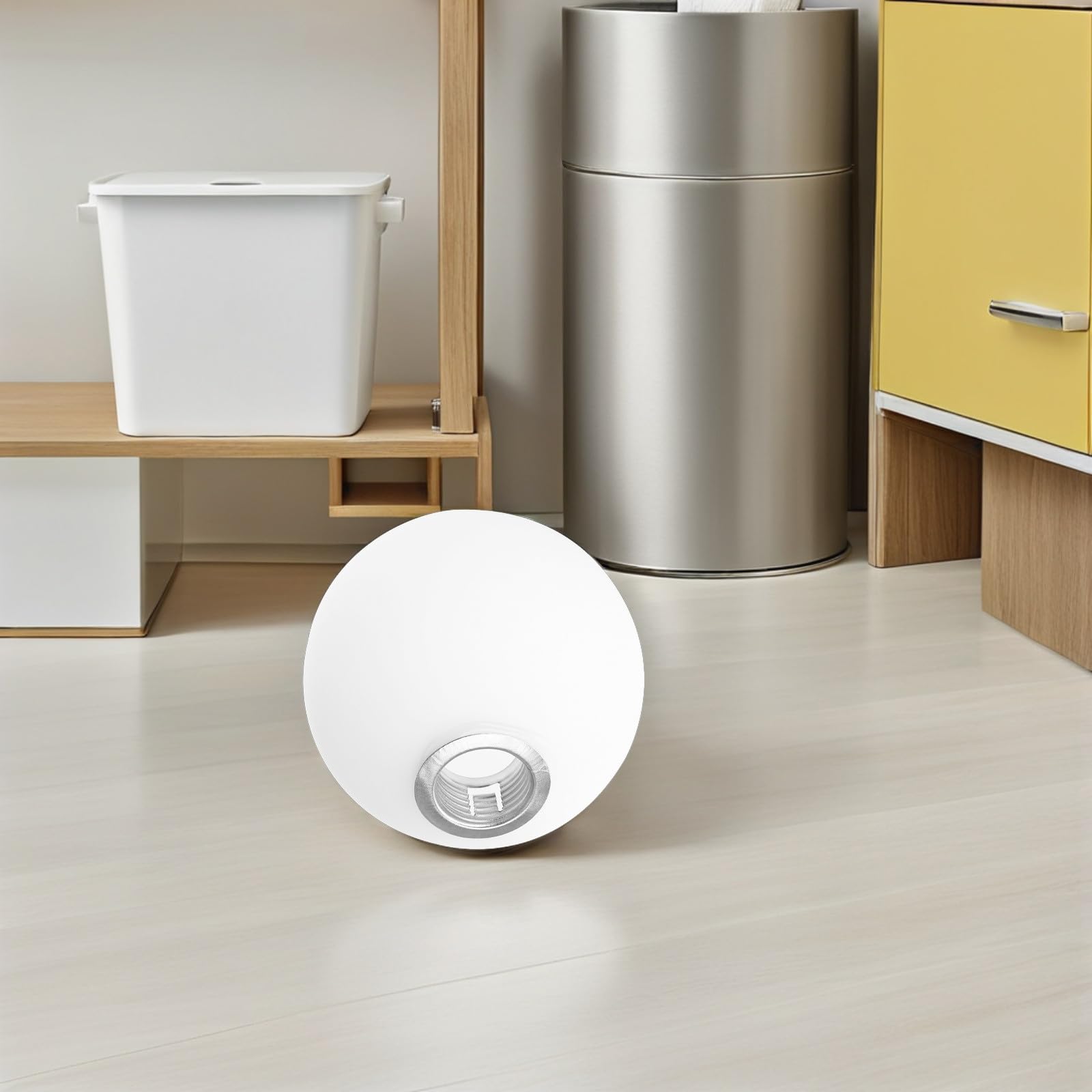 POPETPOP Paralume in Vetro Opaco Sfera Bianco Latte 15 CM per Lampada a Sospensione e Plafoniera, Copertura Ricambio per Lampadario da Soffitto, Paralume in Vetro per Lampade da Interno