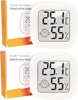 Wepai Mini Digitális Hőmérő és Páratartalom Mérő Szett - Hordozható LCD Kijelzős Szobai Higrométer, Nagy Pontosságú, 2 db-os Csomag, Fehér 1