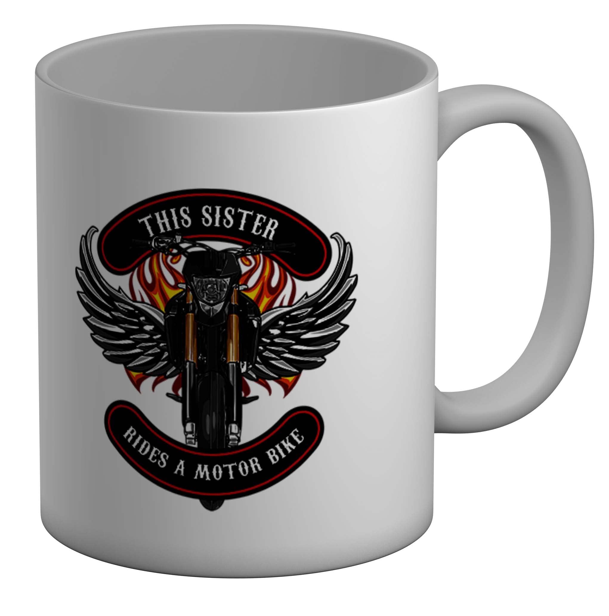 Shopagift Motorcycle Mug This Sister Rides a Motor Bike White 11oz Large Gift Cup