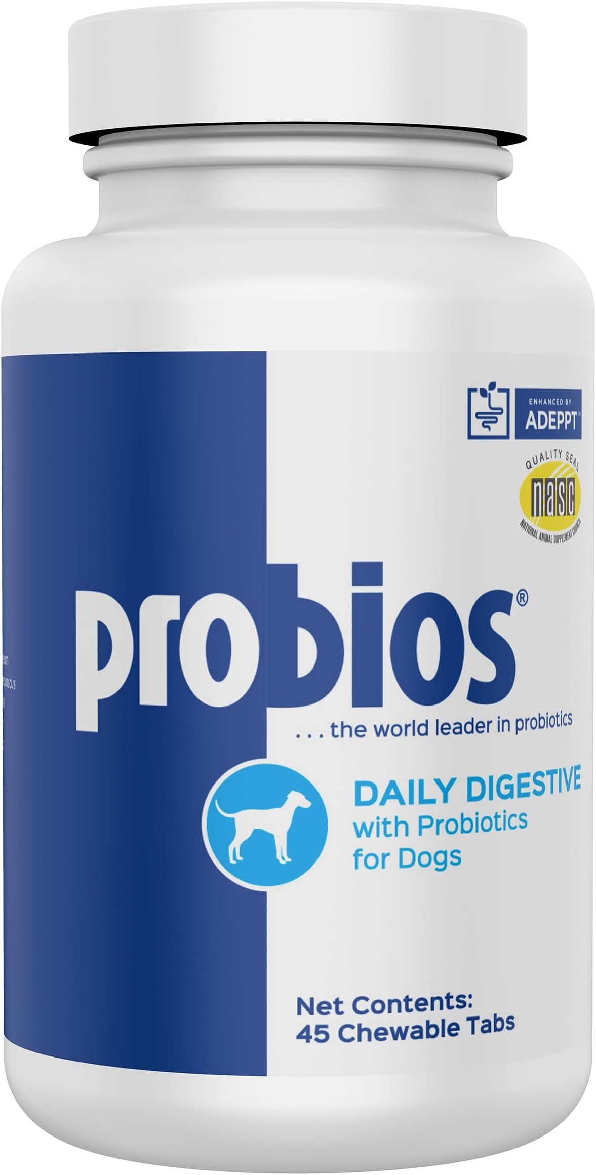 Chewable Tablets for Dogs, Daily Probiotic Supplment for Gut Health, Digestion & Immune Support, 45 Count