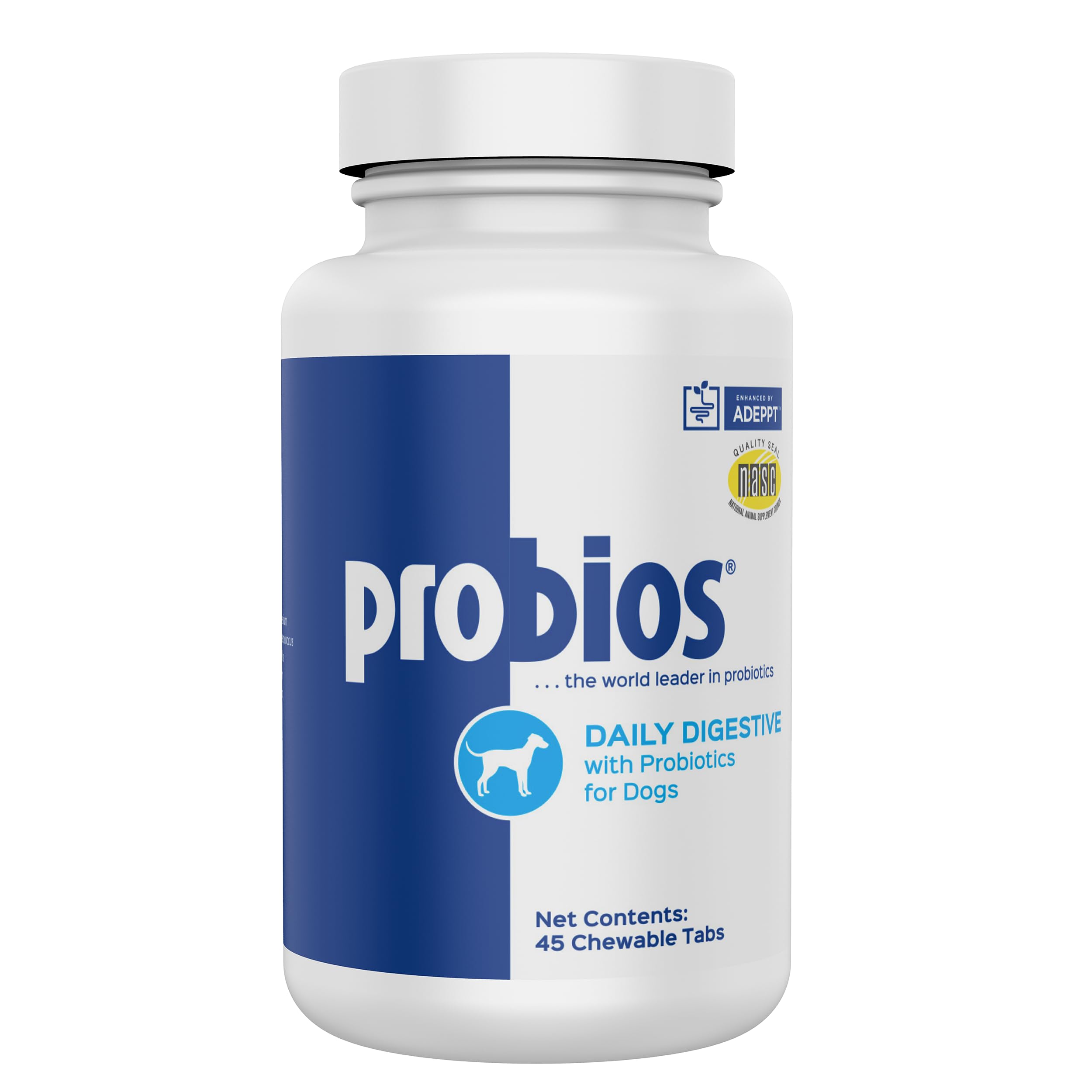 Probios Chewable Tablets for Dogs, Daily Probiotic Supplment for Gut Health, Digestion & Immune Support, 45 Count