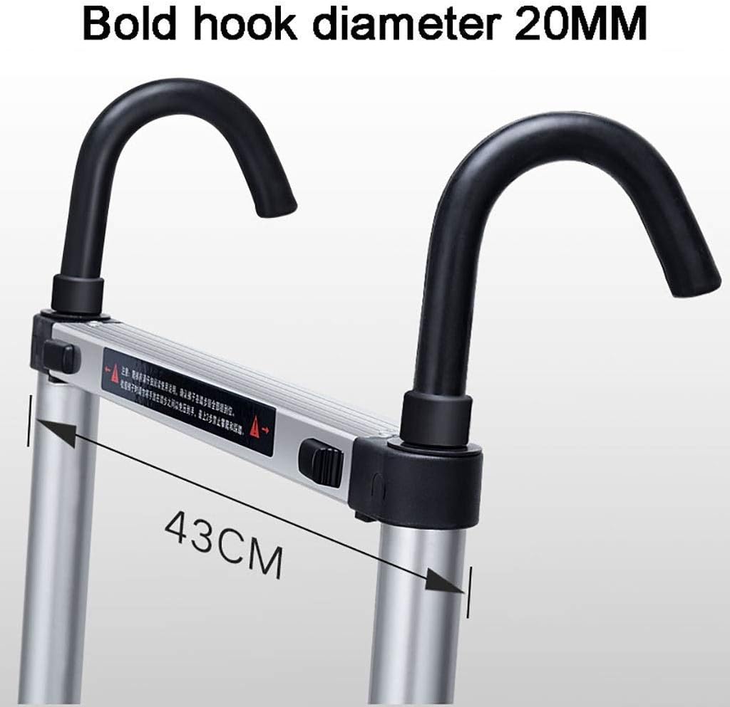 Outdoor Ladder,Ladders,Telescopic Ladder,Telescopic Tall Ladder Aluminum, Multi Purpose Loft Telescoping Ladder with Hook, Non-Slip,Multiple Sizes,3.5M/11.5Ft,3.5M/11.5Ft