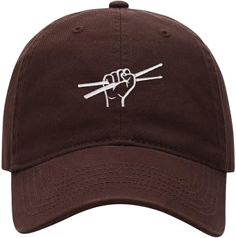 Mens Baseball Cap Drummer Sticks Embroidered Washed Dad Hat