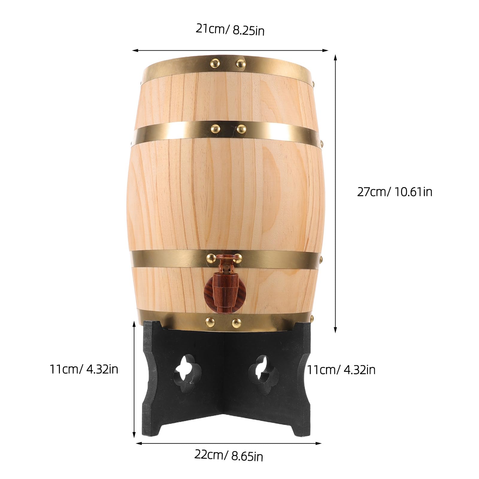 Barril de Whisky - Dispensador de Licor de Madera de Roble de 5 litros con Grifo - Barril de Jugo Vertical para Uso en restaurantes o en el hogar.