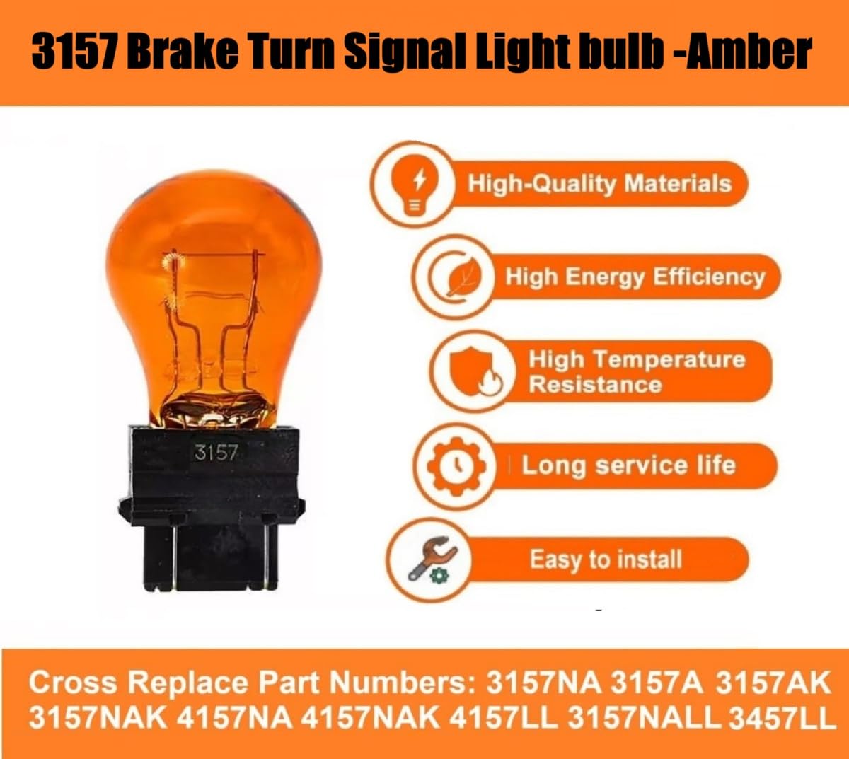 4157NAK 3157NA 3157 Amber Front turn signal light fits for Toyota