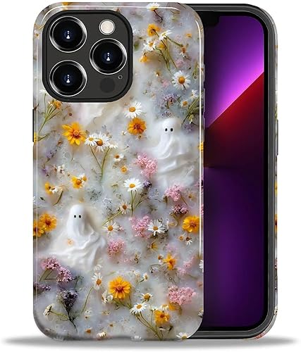 Miniatura 49 de Funda para iPhone 11, carcasa dura a prueba de golpes + silicona suave 2 en 1 híbrida, parachoques a prueba de caídas - Vidrio manchado con flores