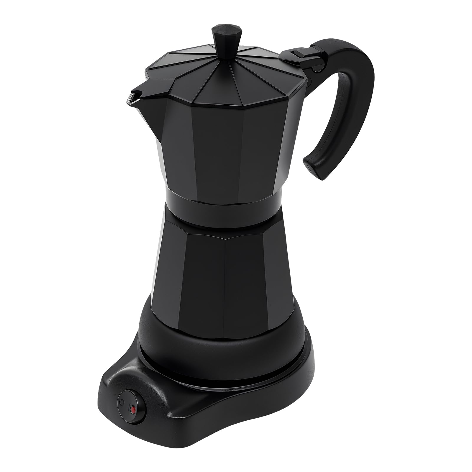 Cafetera espresso para 6 tazas de 300 ml, cafetera eléctrica de aluminio 480 W 220 – 240 V, extracción rápida con válvula de seguridad, filtro extraÃble, forma de V, color negro para cafés y otros