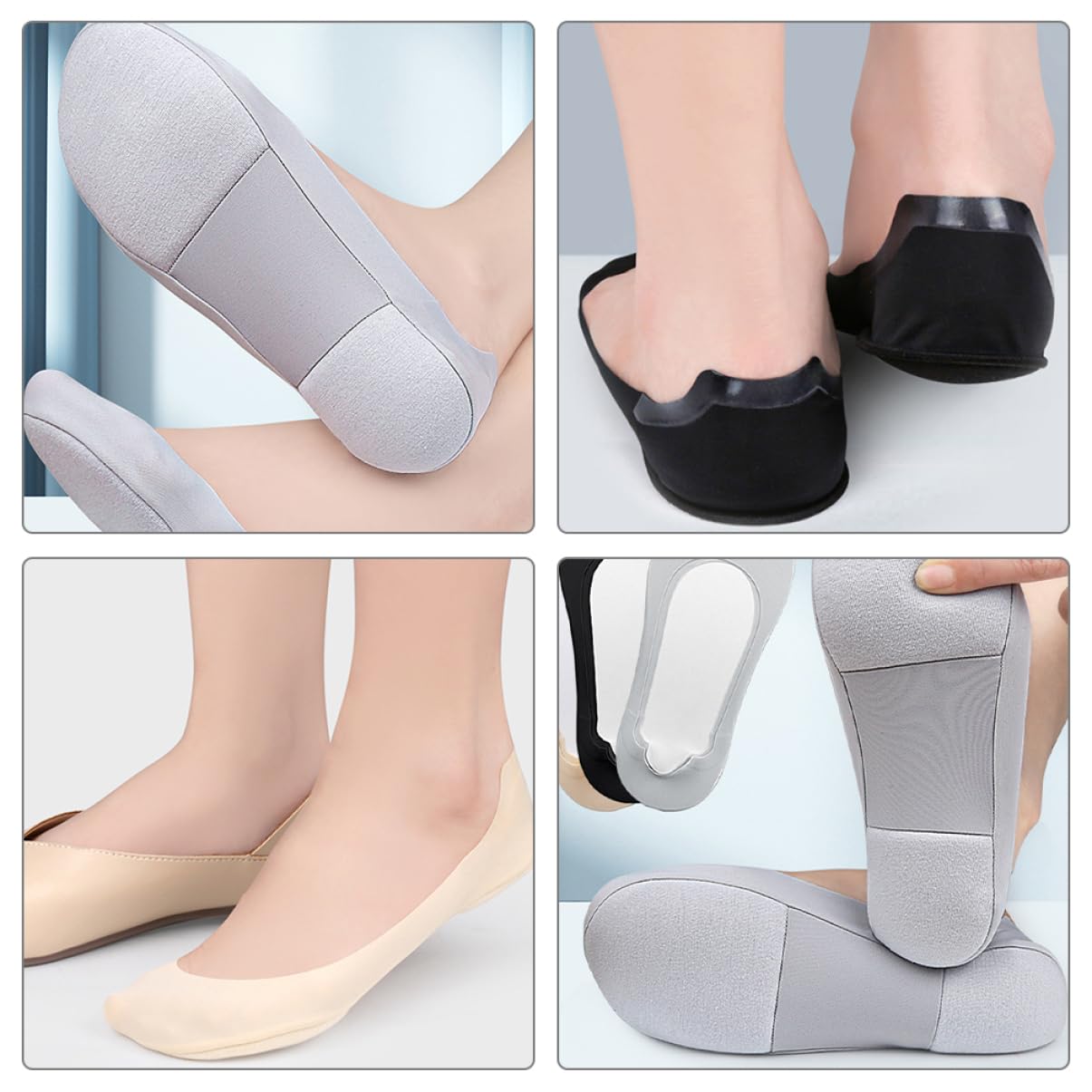 Healvian 12paare Damen Unsichtbare Füßlinge Atmungsaktive Low Cut Socken Für Mädchen Komfortabel Rutschfest Für Ballerinas Sneaker Und High Heels