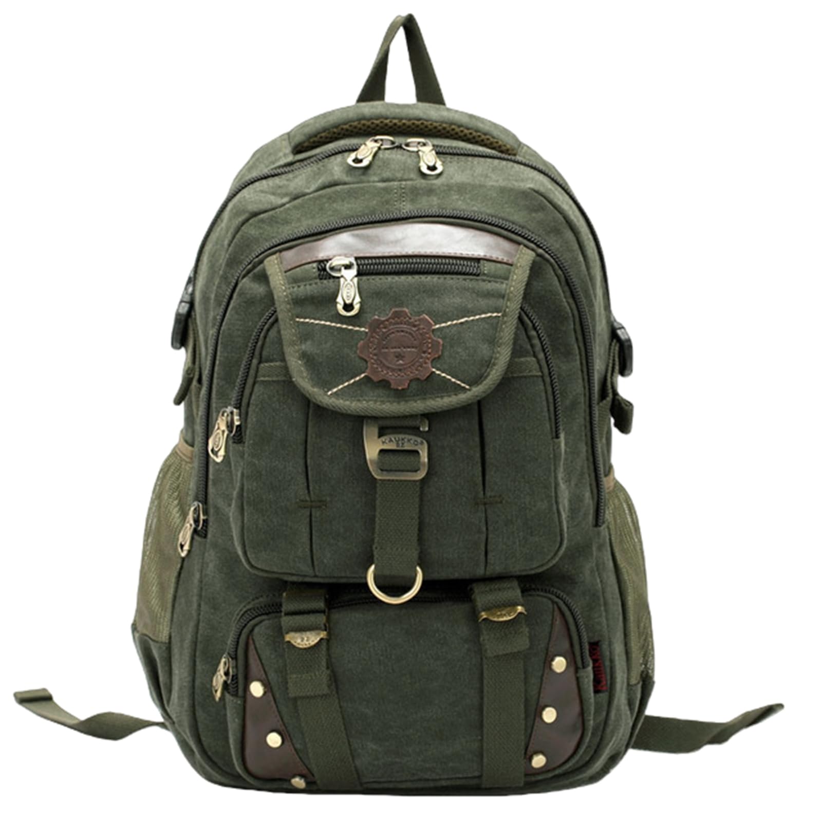 Gyios backpack Vintage Canvas Laptop Backpack, Large Capacity Multifunctional Rucksack For School, Travel And Daily Use-green