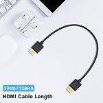 Duttek 4K Short HDMI Cable 1 Foot, Extreme Thin HDMI Male to Male Extender Cable for 3D and 4K Ultra HD TV Stick HDMI 2.0 Cord Extension Converter (HDMI Extender)