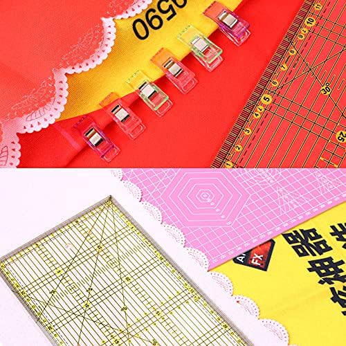 INTLMATE A3 Cutting Mat Set Fabric Cutter Tool Kit Including 17inches self-Healing Cutting mat,45mm Rotary Cutter with 3 Replacement Blades,Acrylic Quilting Ruler,Patchwork Ruler,20 Clips,100 pins
