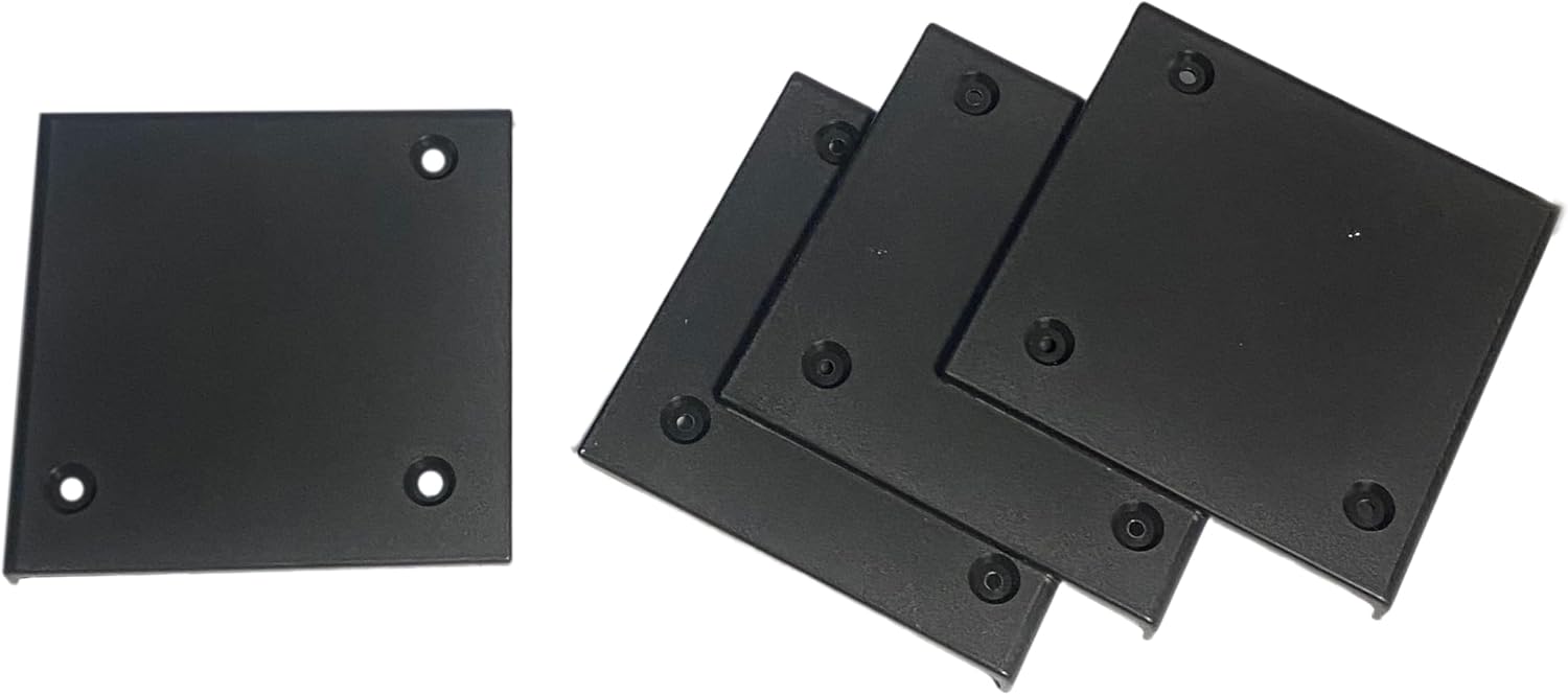 RV Camper Slide Out Corner Cover Cap, 4 ¾ X 4 ¾ Inch Extrusion Plate, Heavy Duty Weather Resistant Plastic, Travel Trailer Slide-Out Protection and Trim Protector, Black, Set of 4