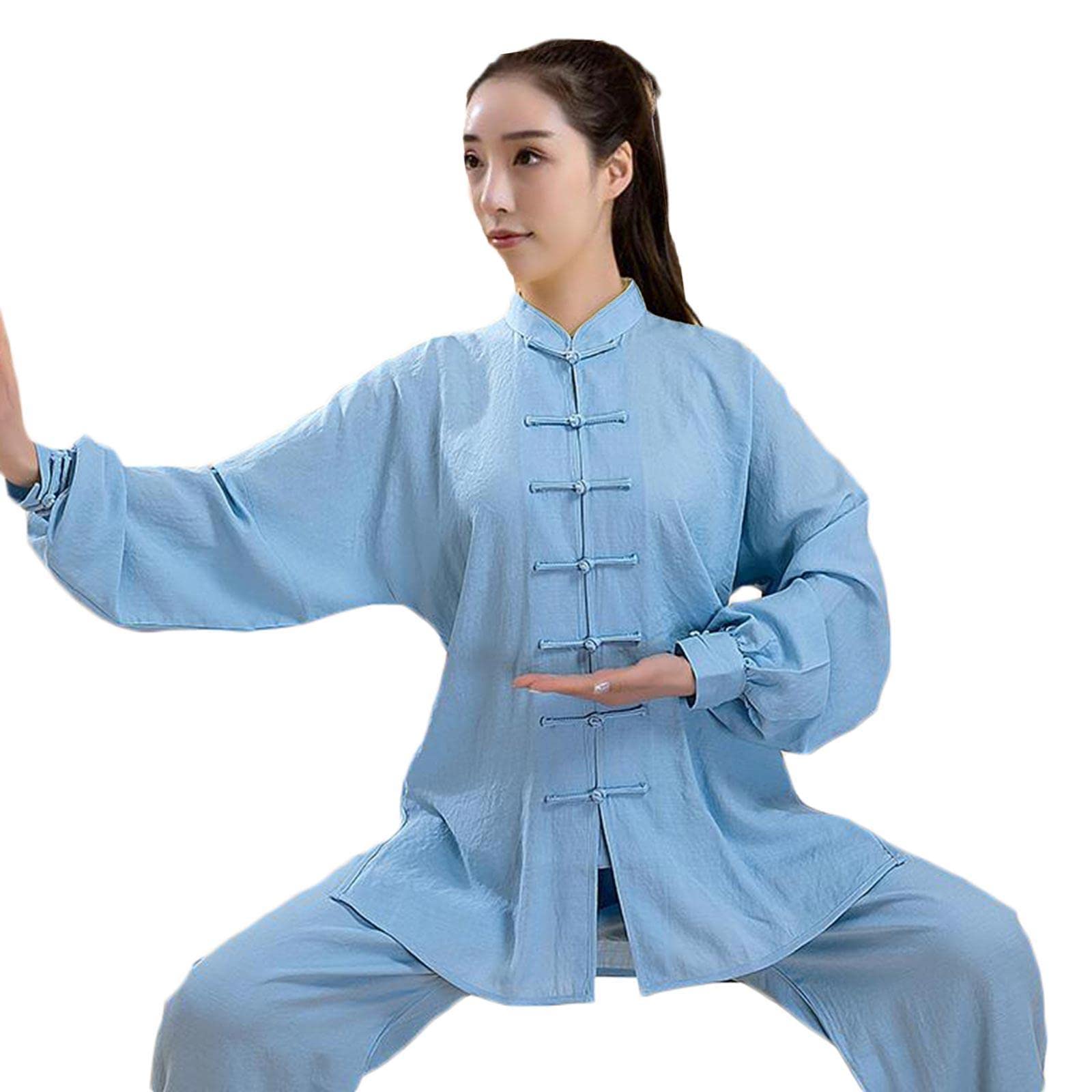 Tai Chi mundur mężczyźni kobiety sztuki walki ubrania treningowe kung fu zestawy strojów tradycyjne skrzydło chun mundur topy dole, niebieski-XL